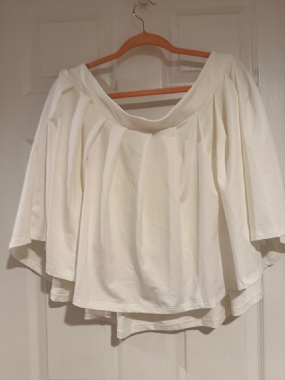 SHEIN White Off-Shoulder Flowing Mini Skort